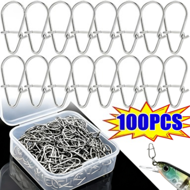 Fishing Equipment Basics - 100PCS Stainless Steel Fishing Snap Hooked